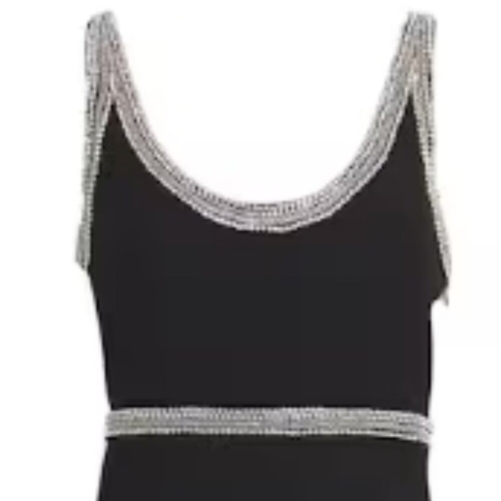 Veronica Beard Flores black sleeveless, embellished maxi dress size 12 NWT